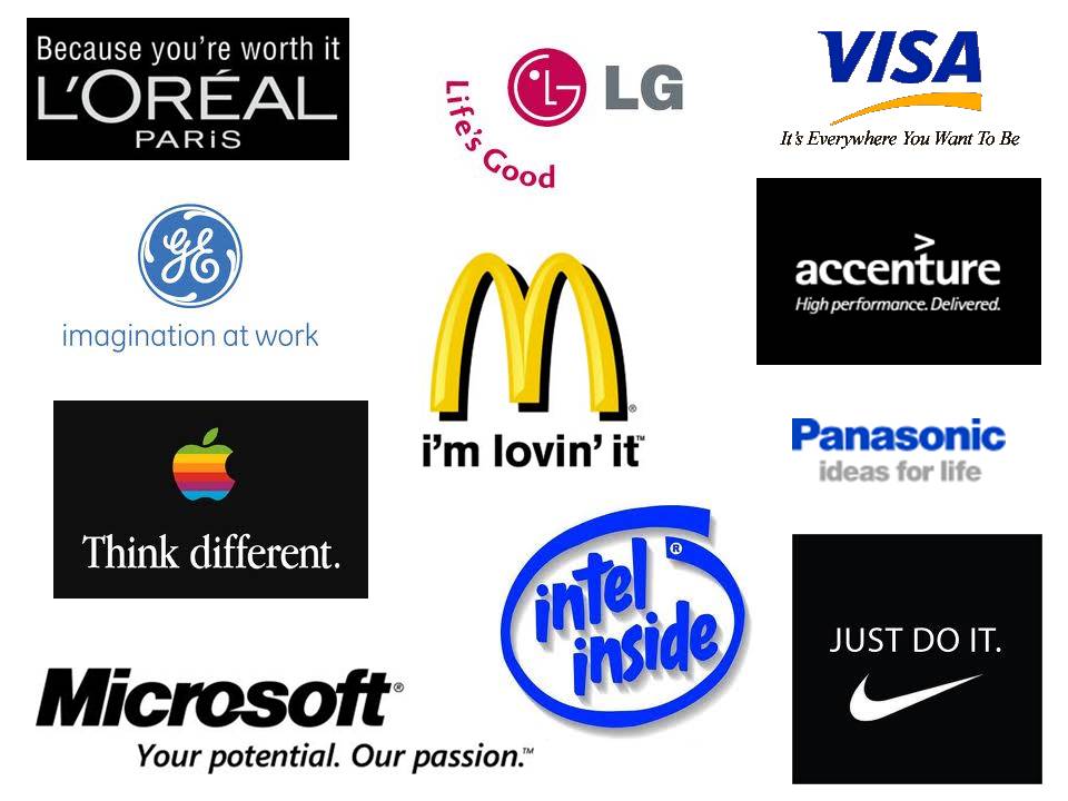 Популярные слоганы. Слоганы брендов. Слоган и логотип компании. Слоган для логотипа. Логотипы и слоганы известных компаний.