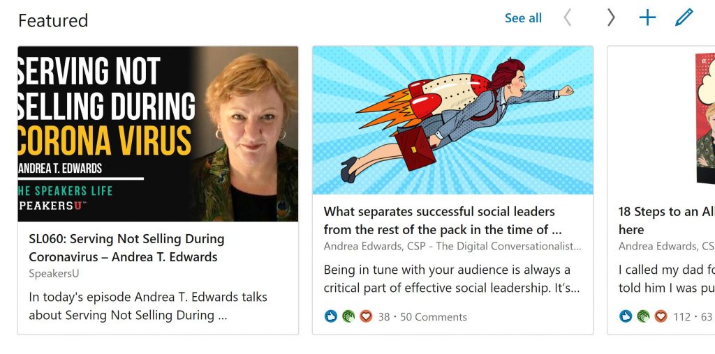 new linkedin featured section