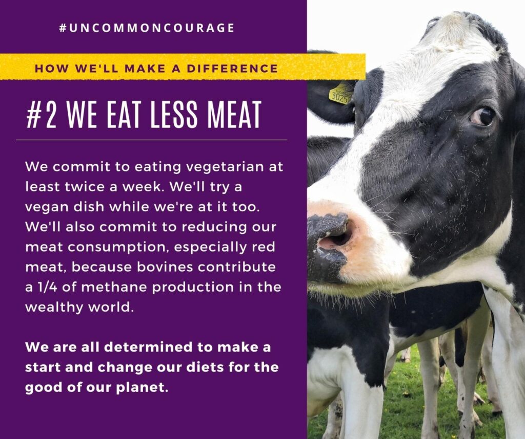 Methane emissions, meatless Mondays #UncommonCourage 